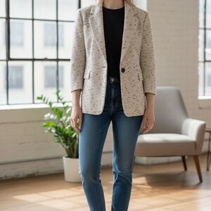 Talbots Speckled Cream Blazer